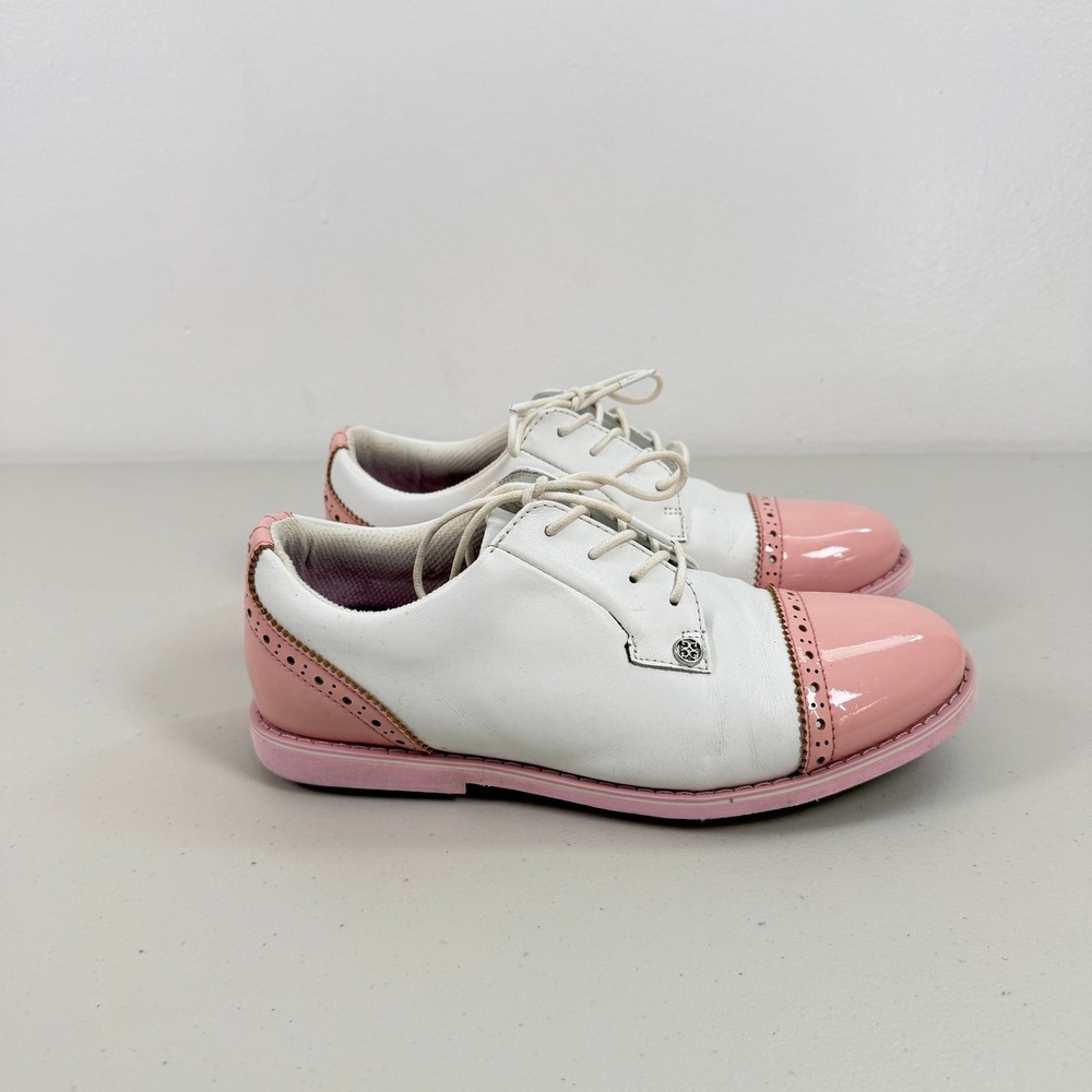 G/Fore Cap Toe Gallivanter Golf Shoe Snow Blush Women US 7.5 EUR‎ 38.5 - Picture 2 of 9